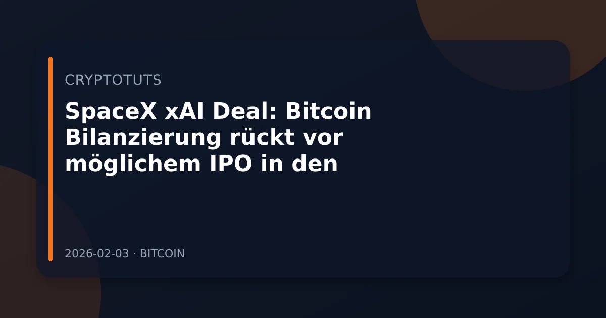 SpaceX xAI Deal: Bitcoin Bilanzierung rückt vor möglichem IPO in den Fokus